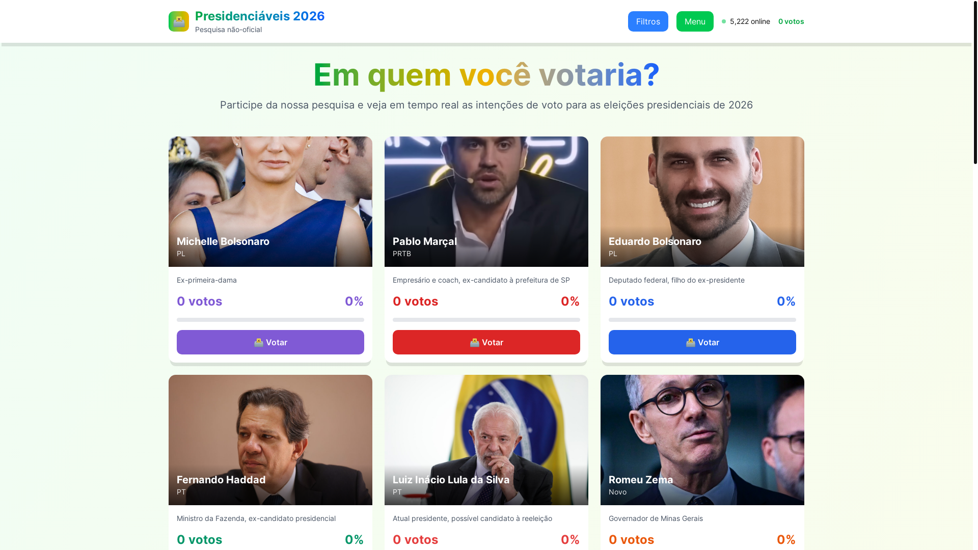 website screenshot of https://intencaovoto.com.br/