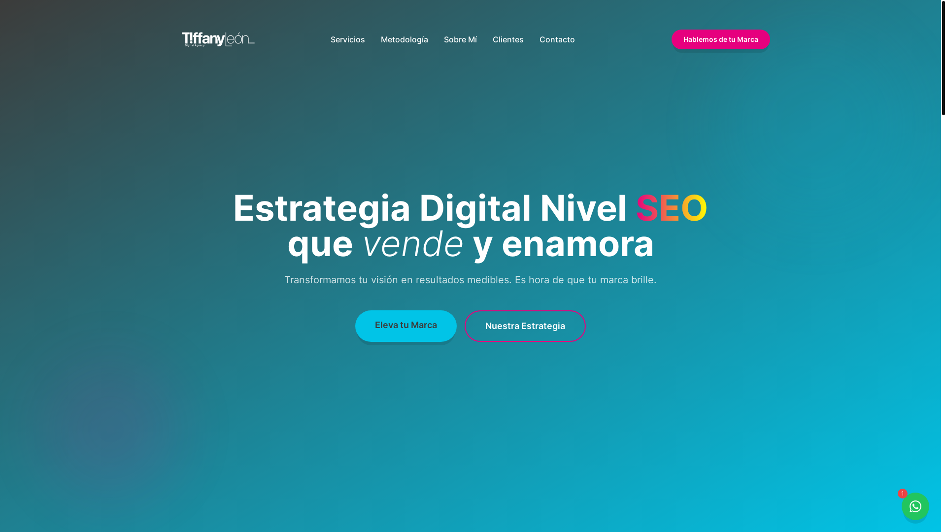 website screenshot of https://tiffanyleondigitalagency.com/