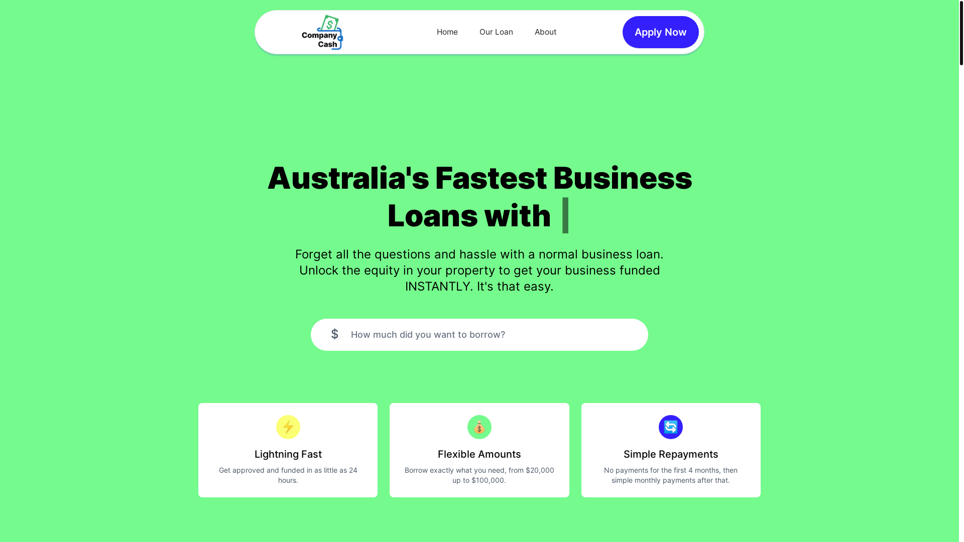 website screenshot of https://companycash-website.pages.dev/