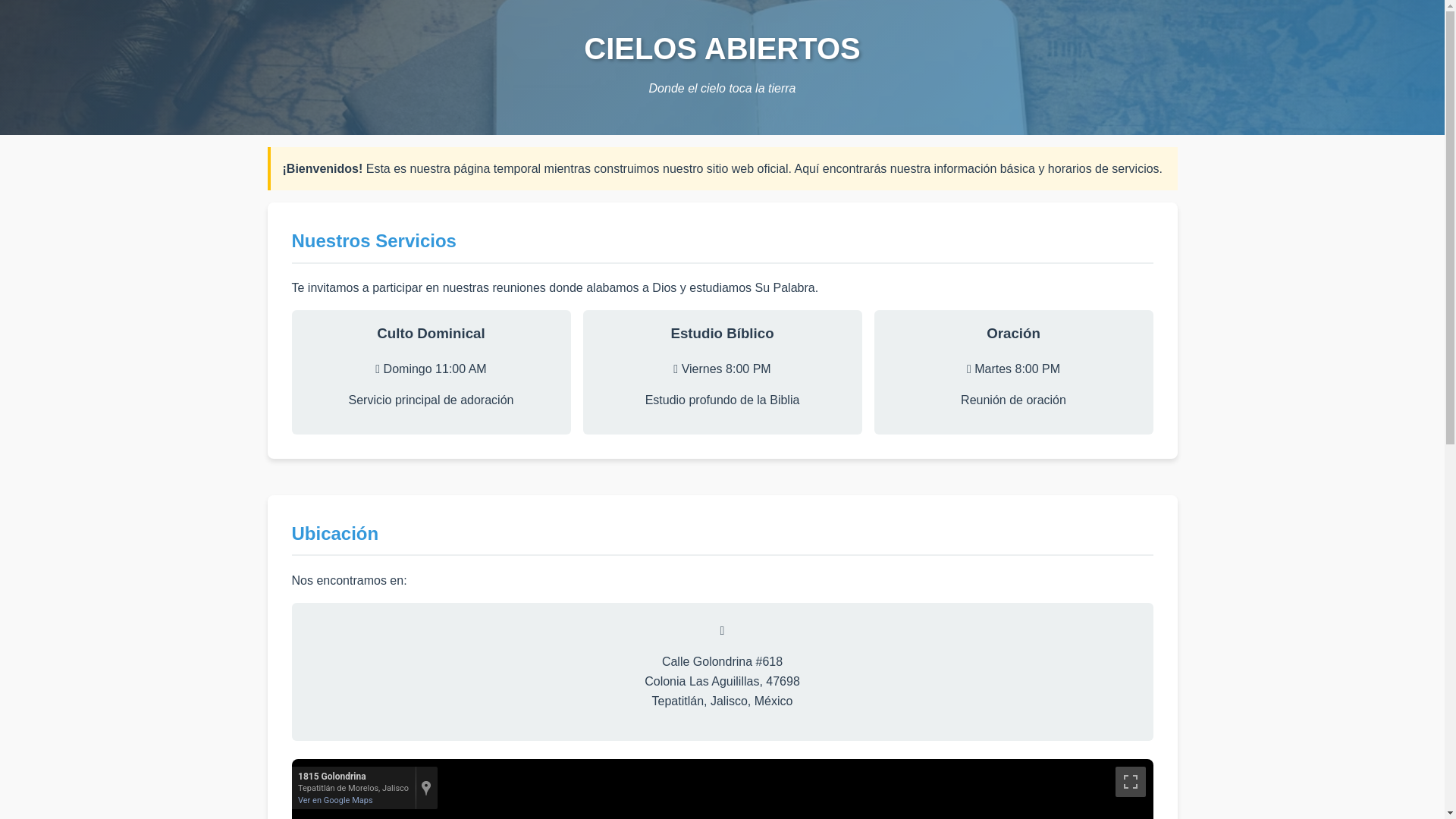website screenshot of https://cielosabiertos.org.mx/