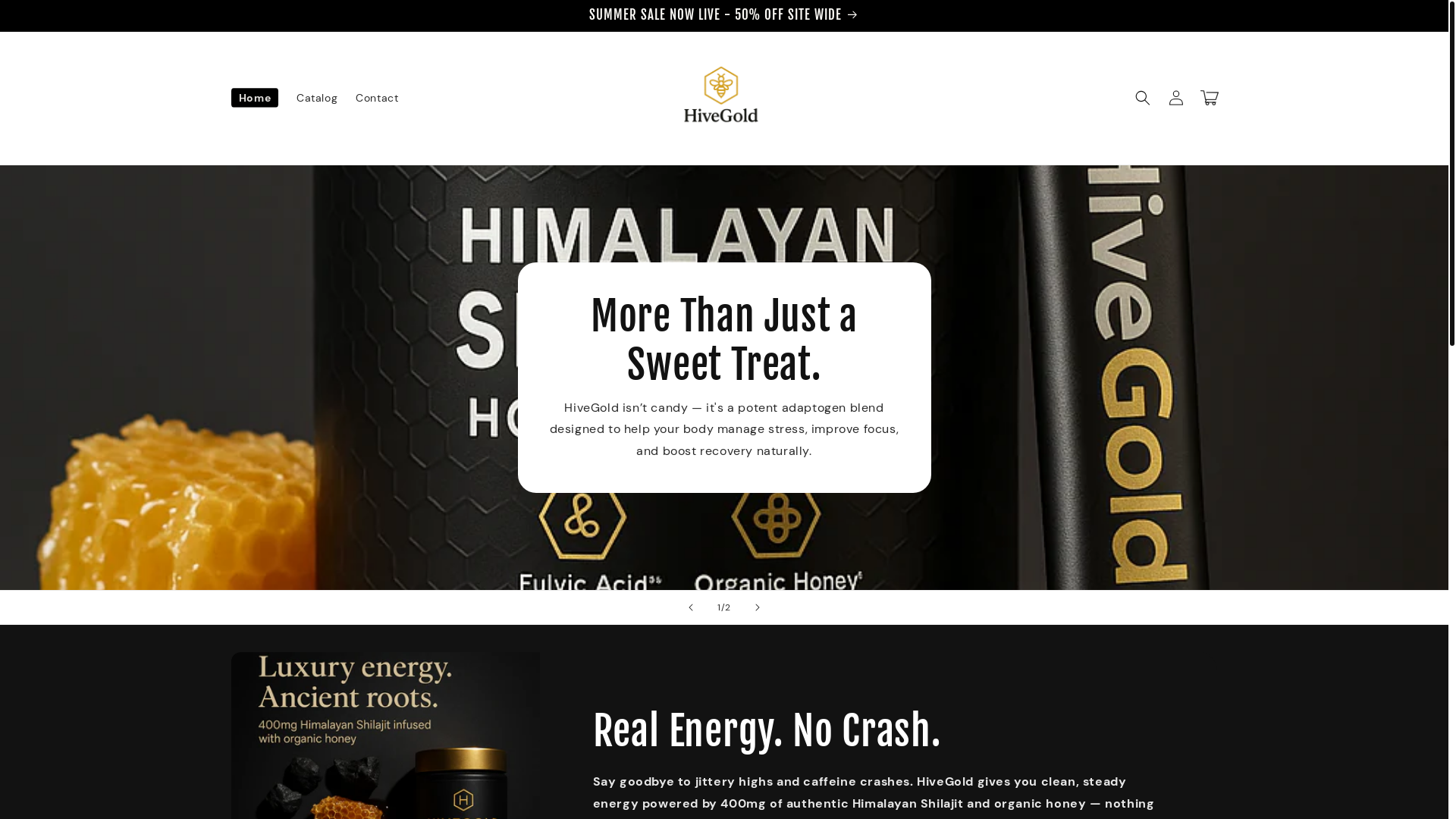 website screenshot of https://hivegold.store/