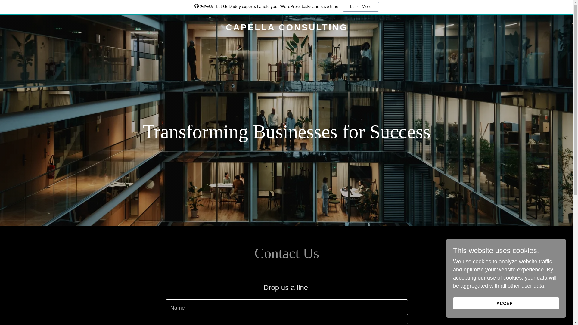 website screenshot of https://capellatransforms.com/