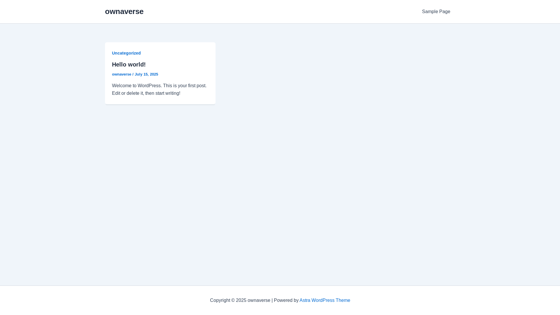 website screenshot of https://ownaverse.xyz/