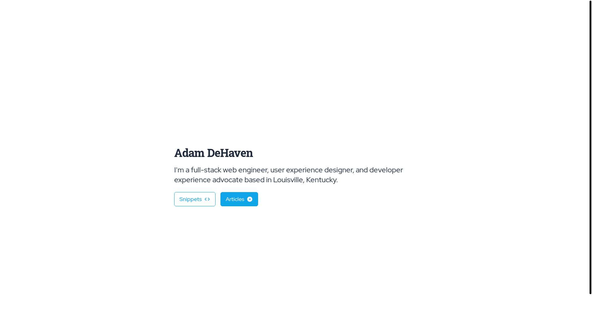 website screenshot of https://adamdehaven-com.pages.dev/