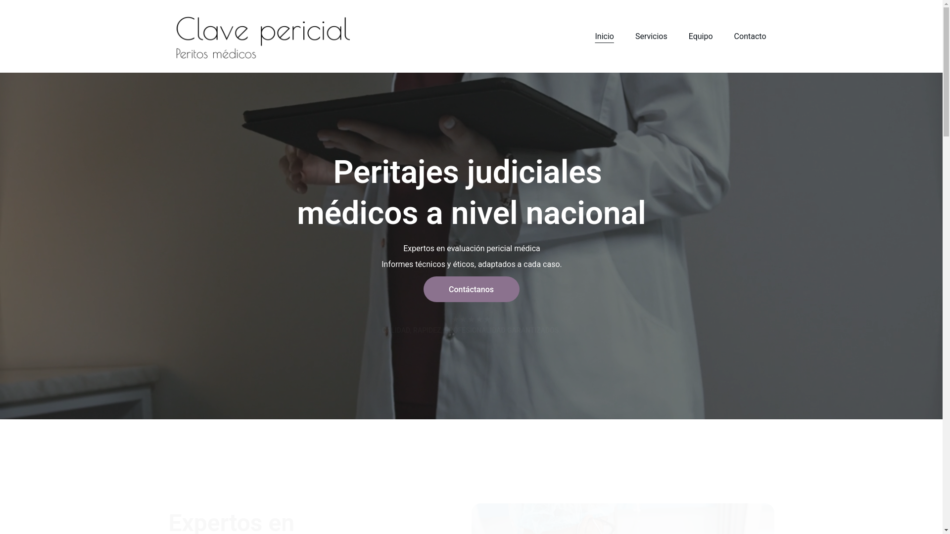 website screenshot of https://clavepericial.com/