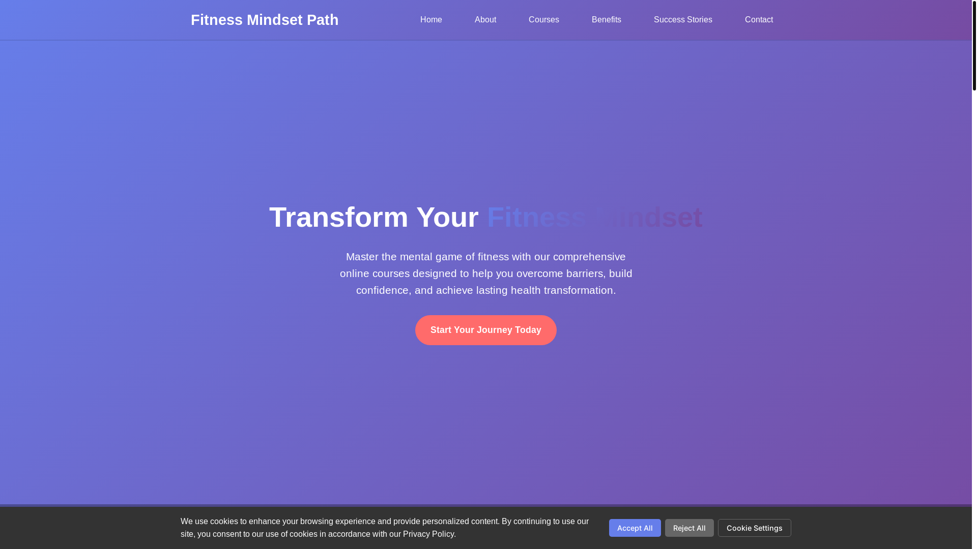 website screenshot of https://fitnessmindsetpath.courses/