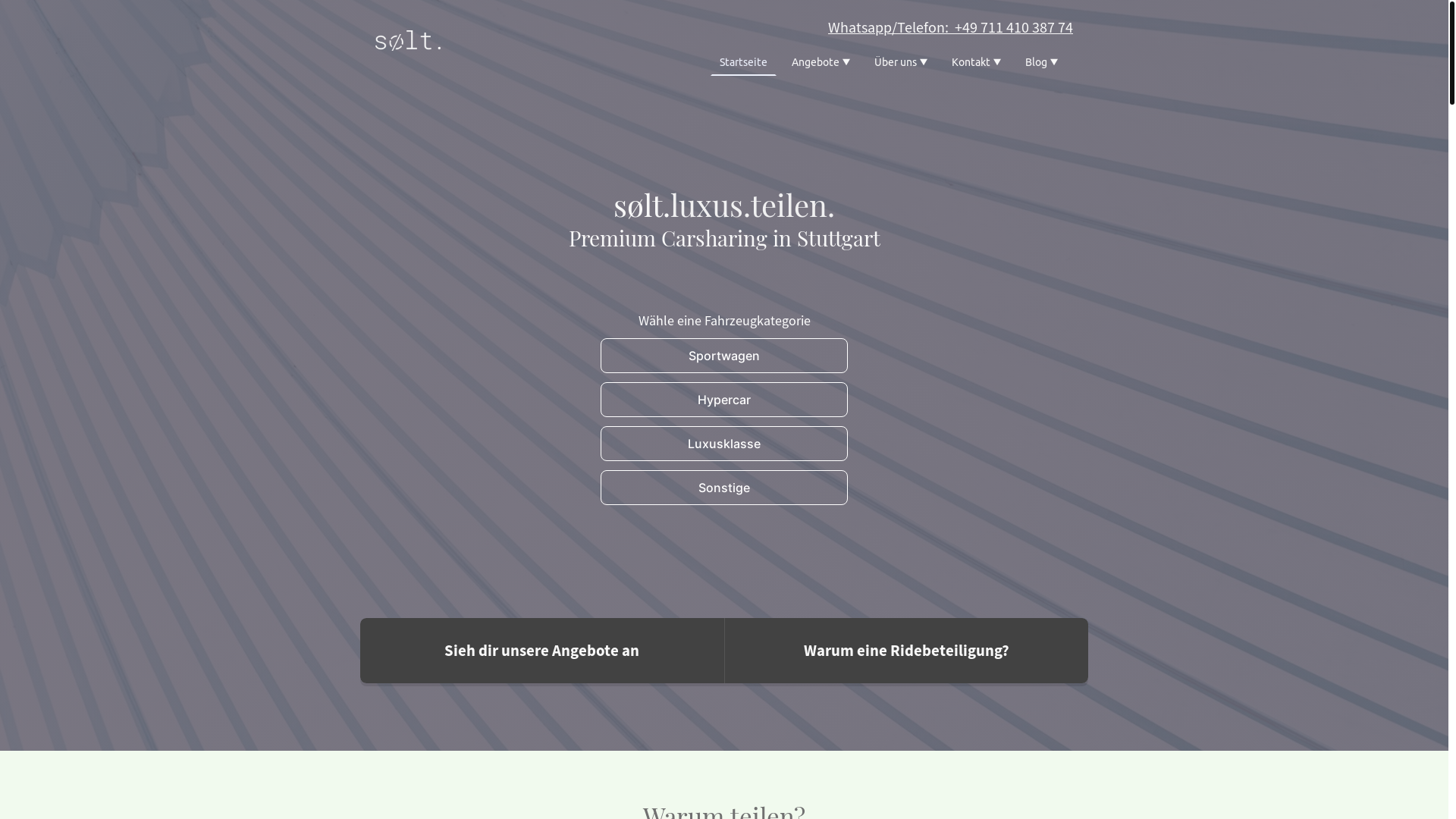 website screenshot of https://premiumcarsharing.de/
