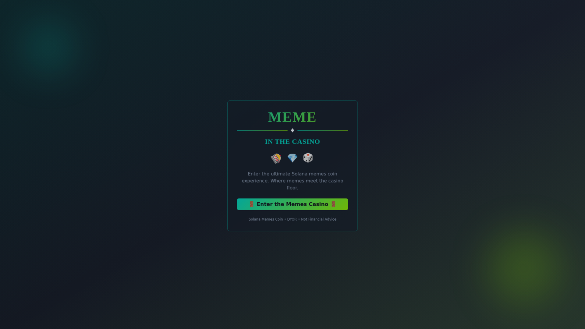 website screenshot of https://memesinthecasino.com/