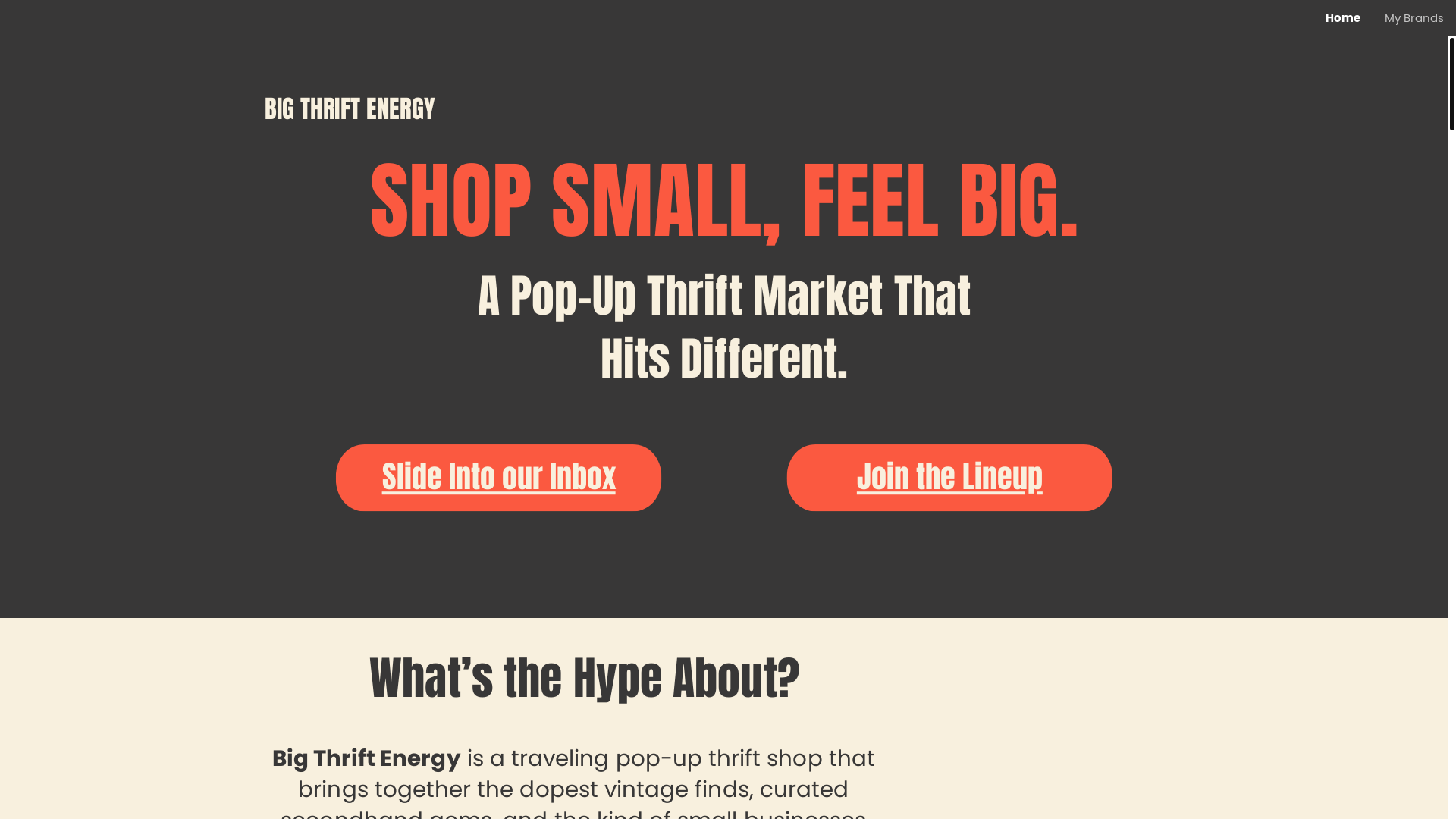 website screenshot of https://bigthriftenergyct.com/