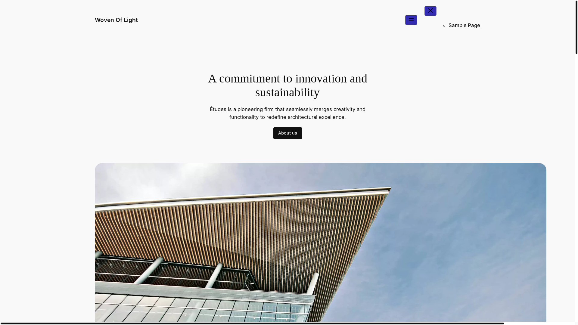 website screenshot of https://wovenoflight.com/