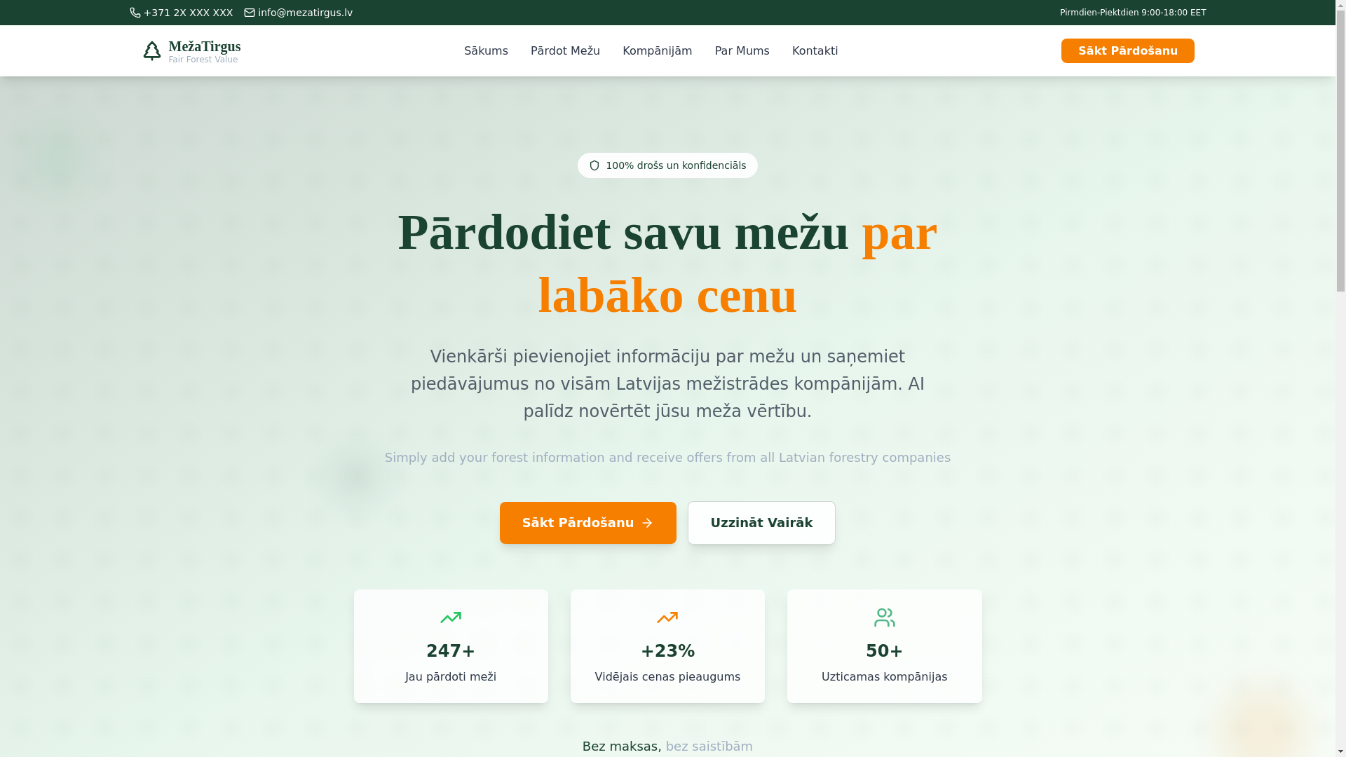 website screenshot of https://mezatirgus.lv/