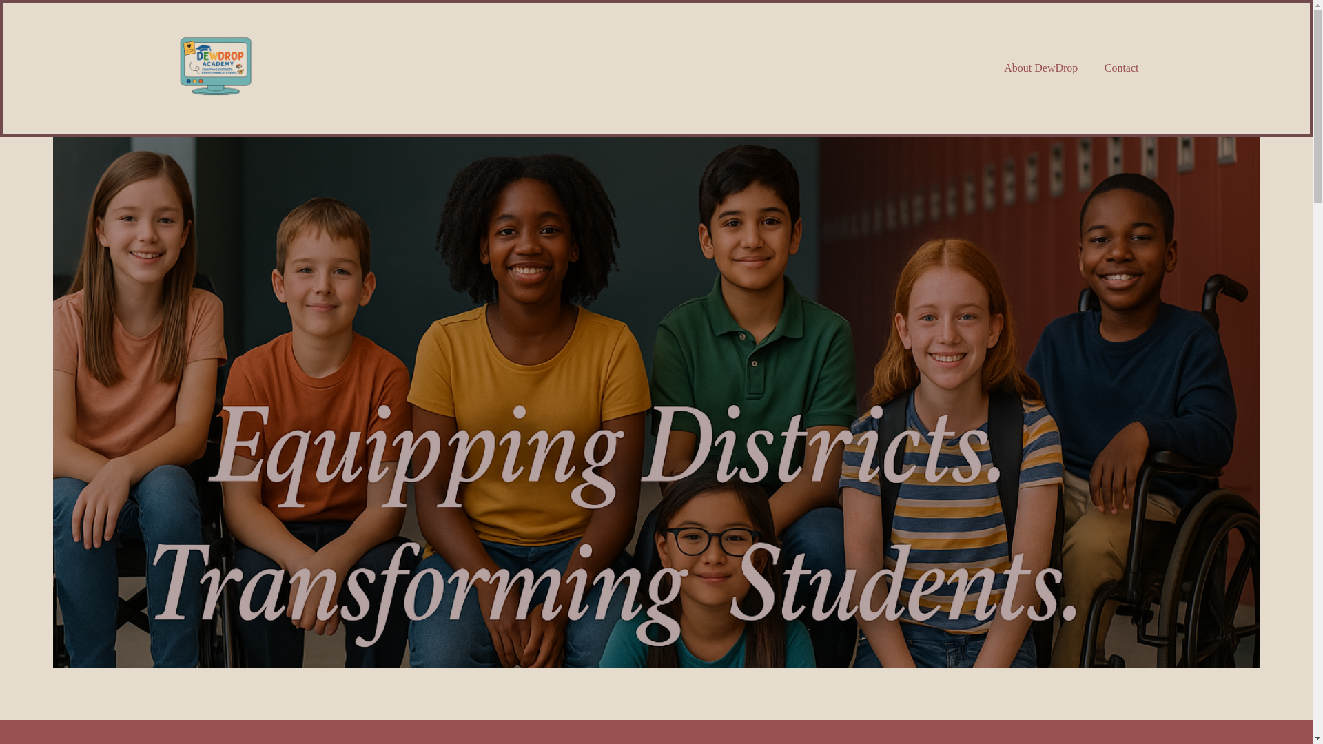 website screenshot of https://dewdropacademy.org/