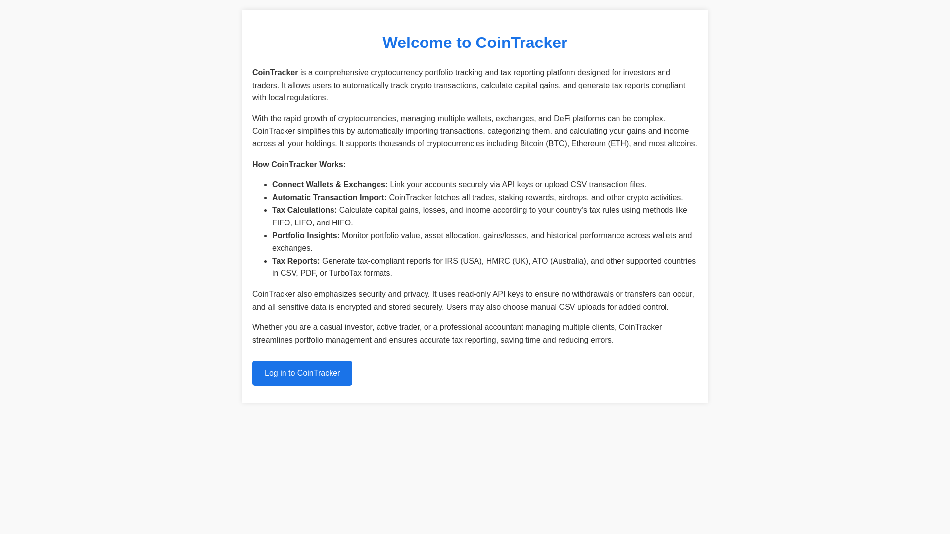 website screenshot of https://cointracker-us.pages.dev/