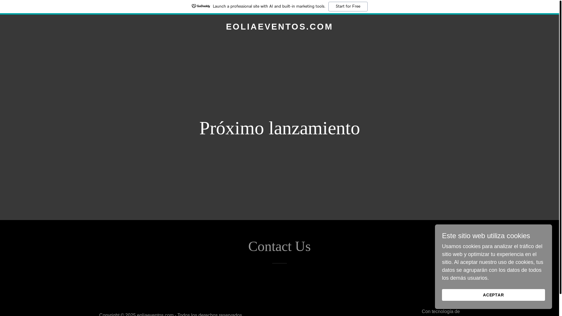 website screenshot of https://eoliaeventos.com/