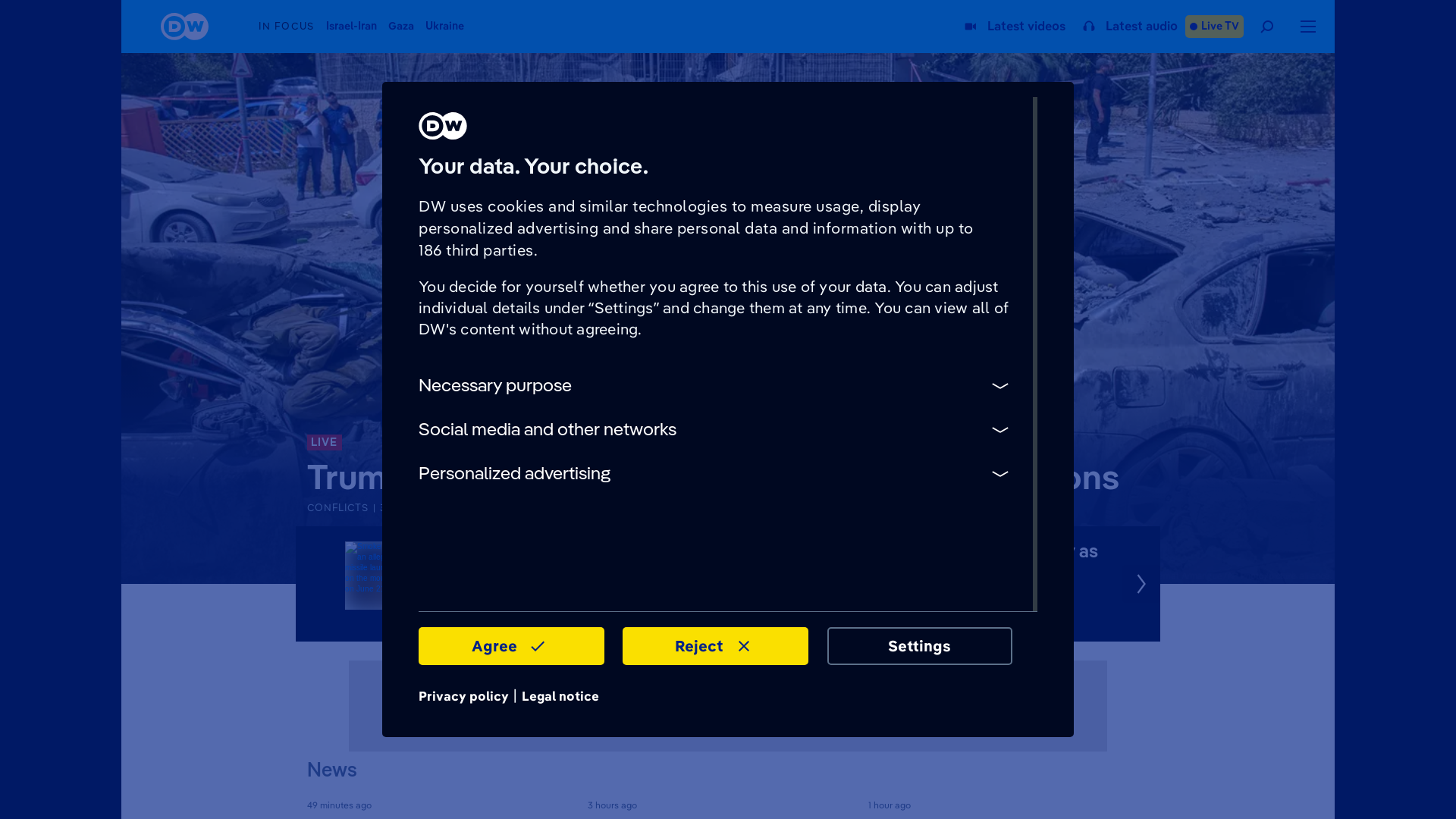 website screenshot of https://www.dw.com/en