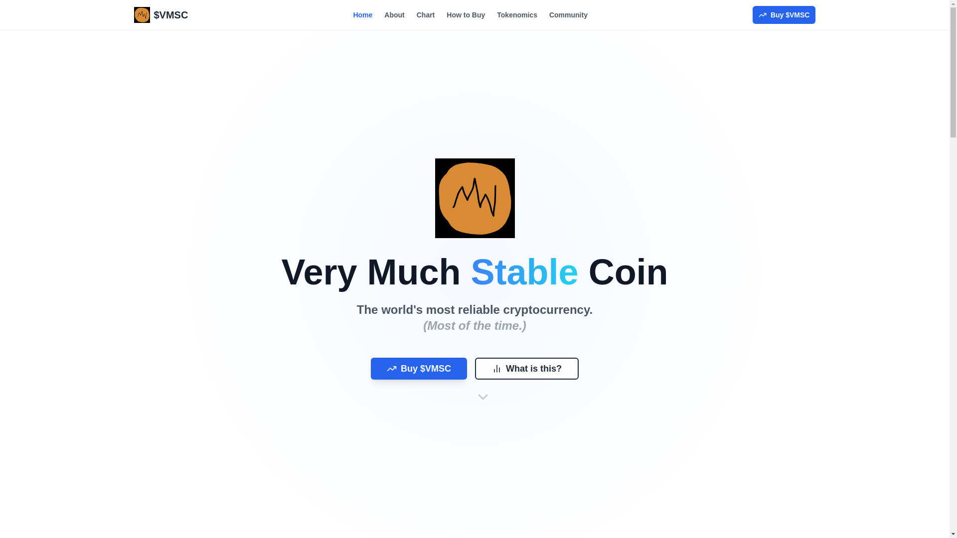 website screenshot of https://verymuchstablecoin.fun/