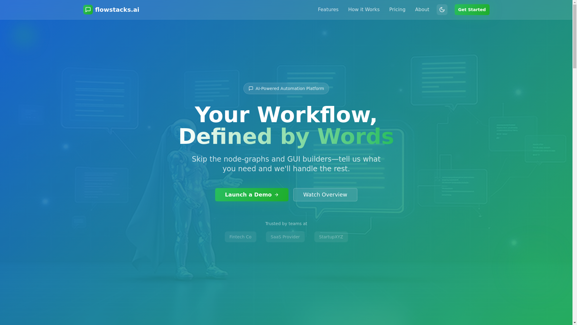 website screenshot of https://flowstacks.ai/
