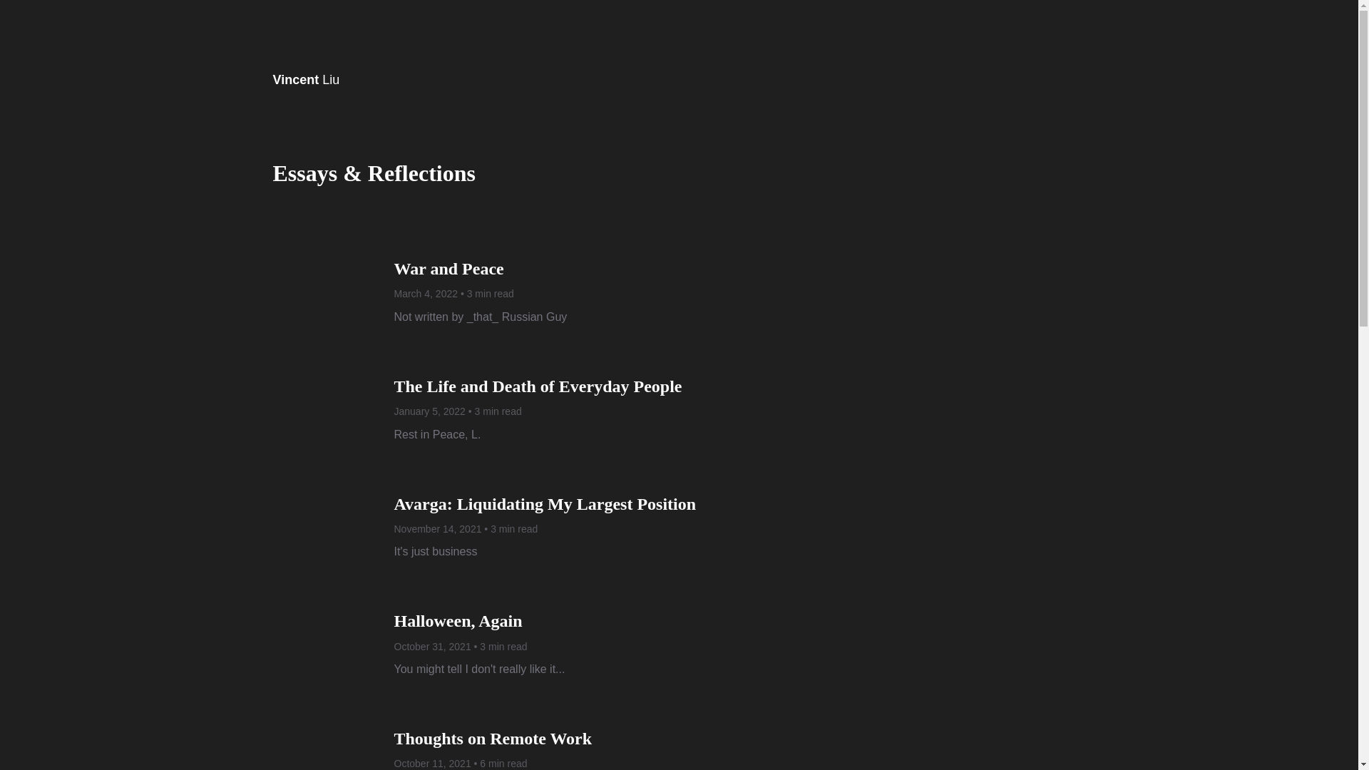 website screenshot of https://vincentliu.pages.dev/