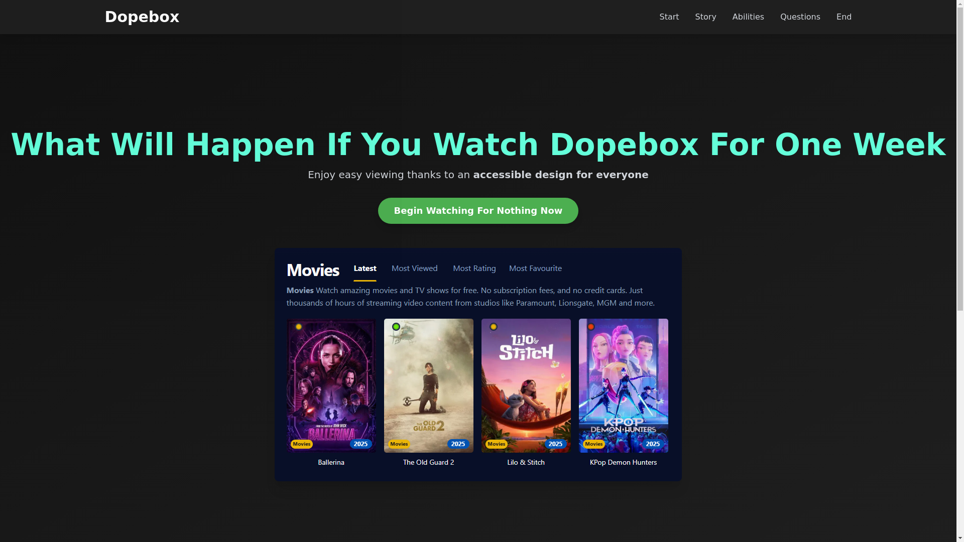 website screenshot of https://dopebox-yjno-cr7.pages.dev/