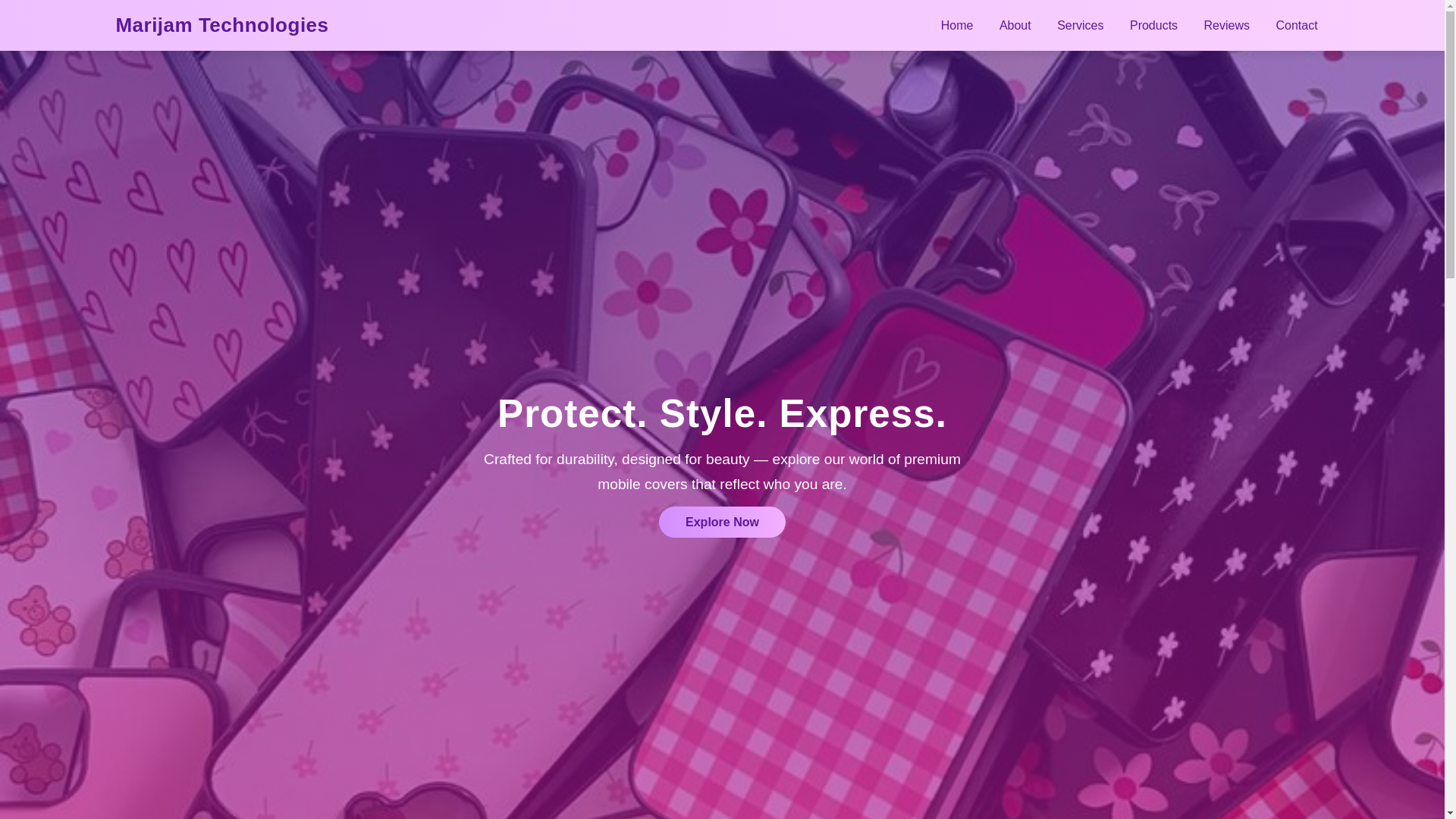 website screenshot of https://marijamtechnologies.com/