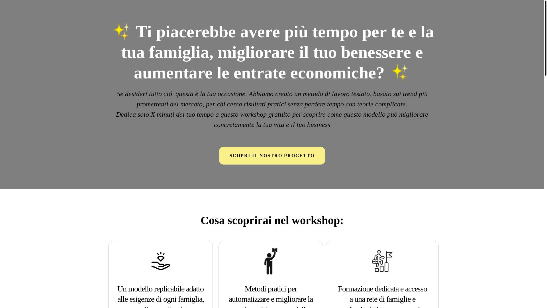 website screenshot of https://vivereinrete.com/
