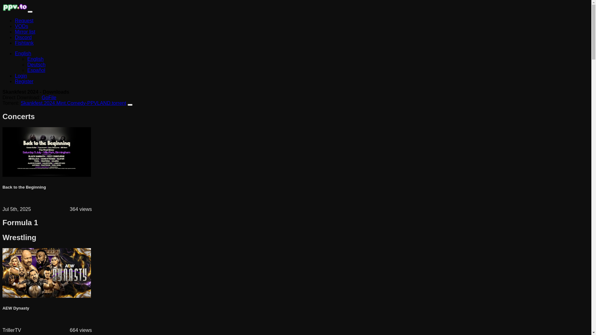 website screenshot of https://ppv.to/vods