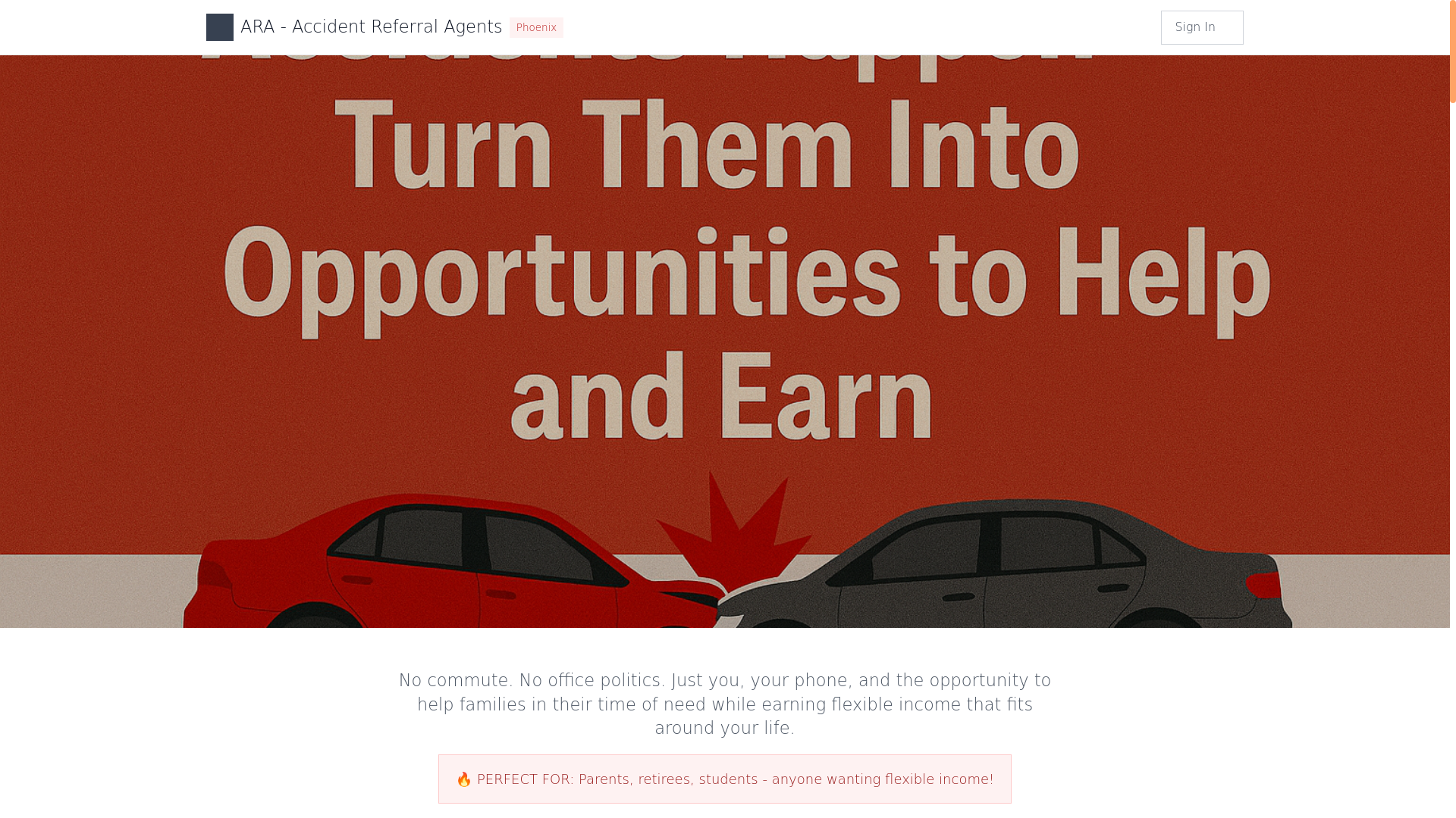 website screenshot of https://accidentagent.services/