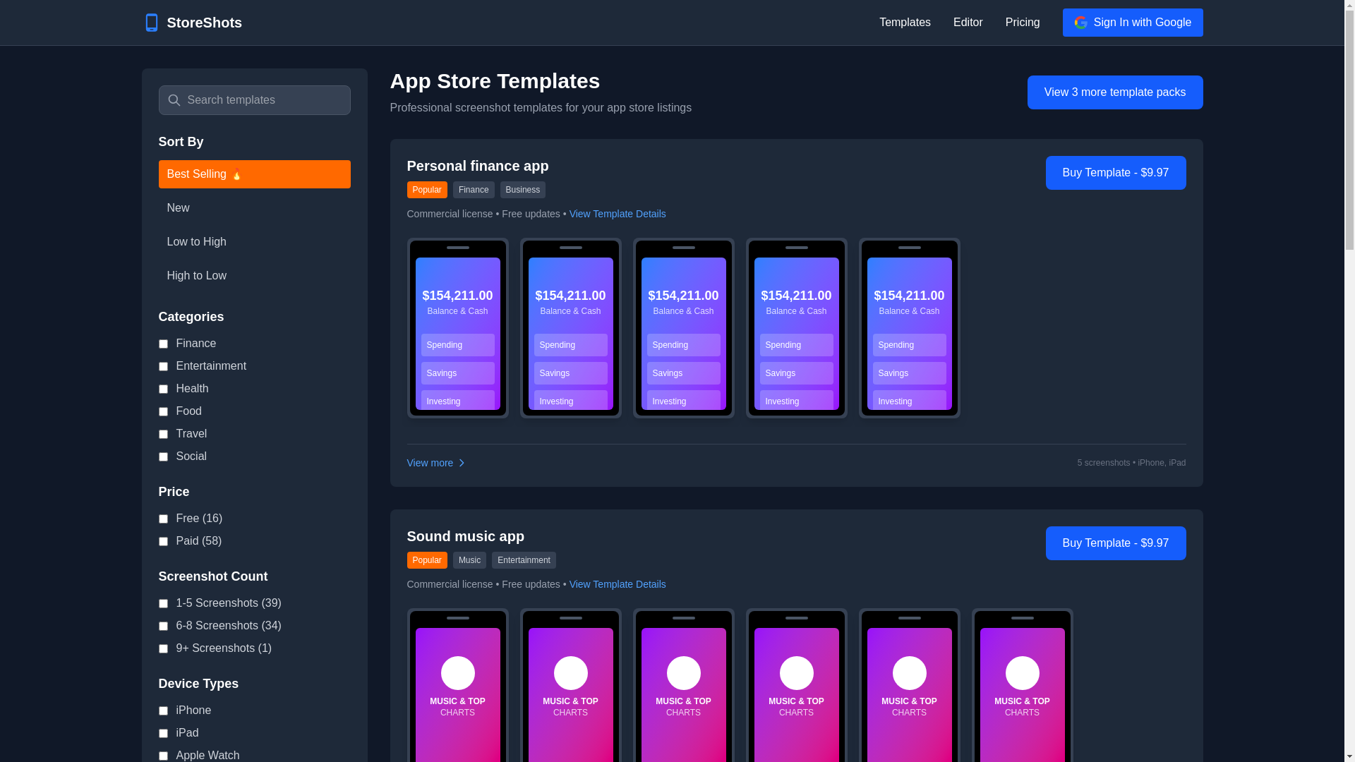 website screenshot of https://storeshots.app/