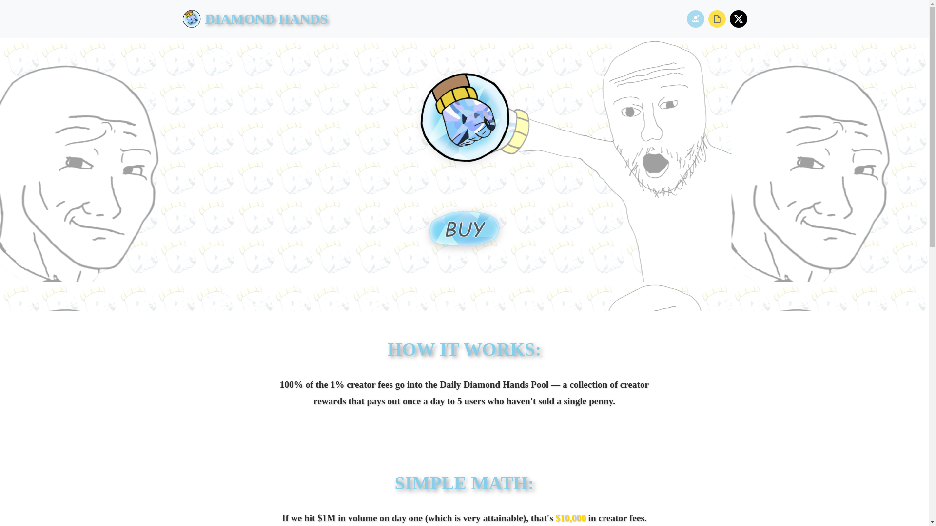 website screenshot of https://diamondhandscoinsol.com/