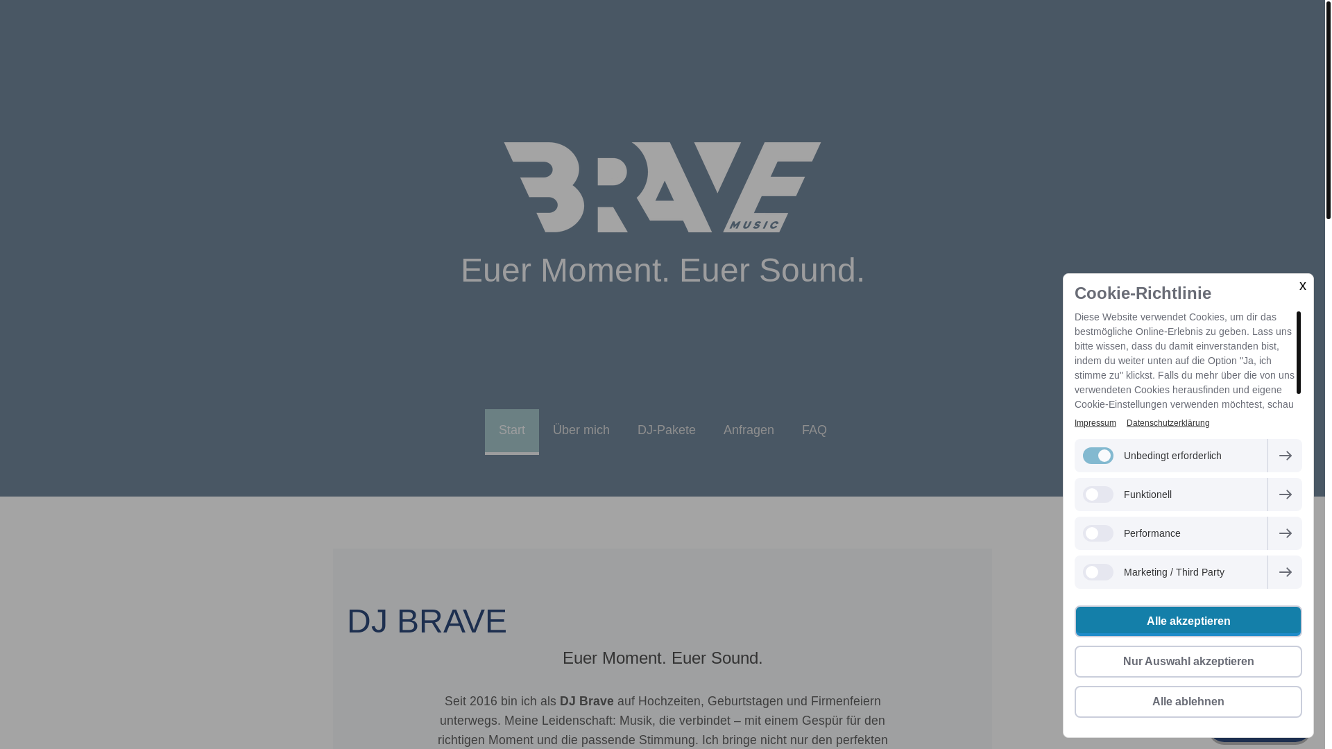 website screenshot of https://djbrave.de/