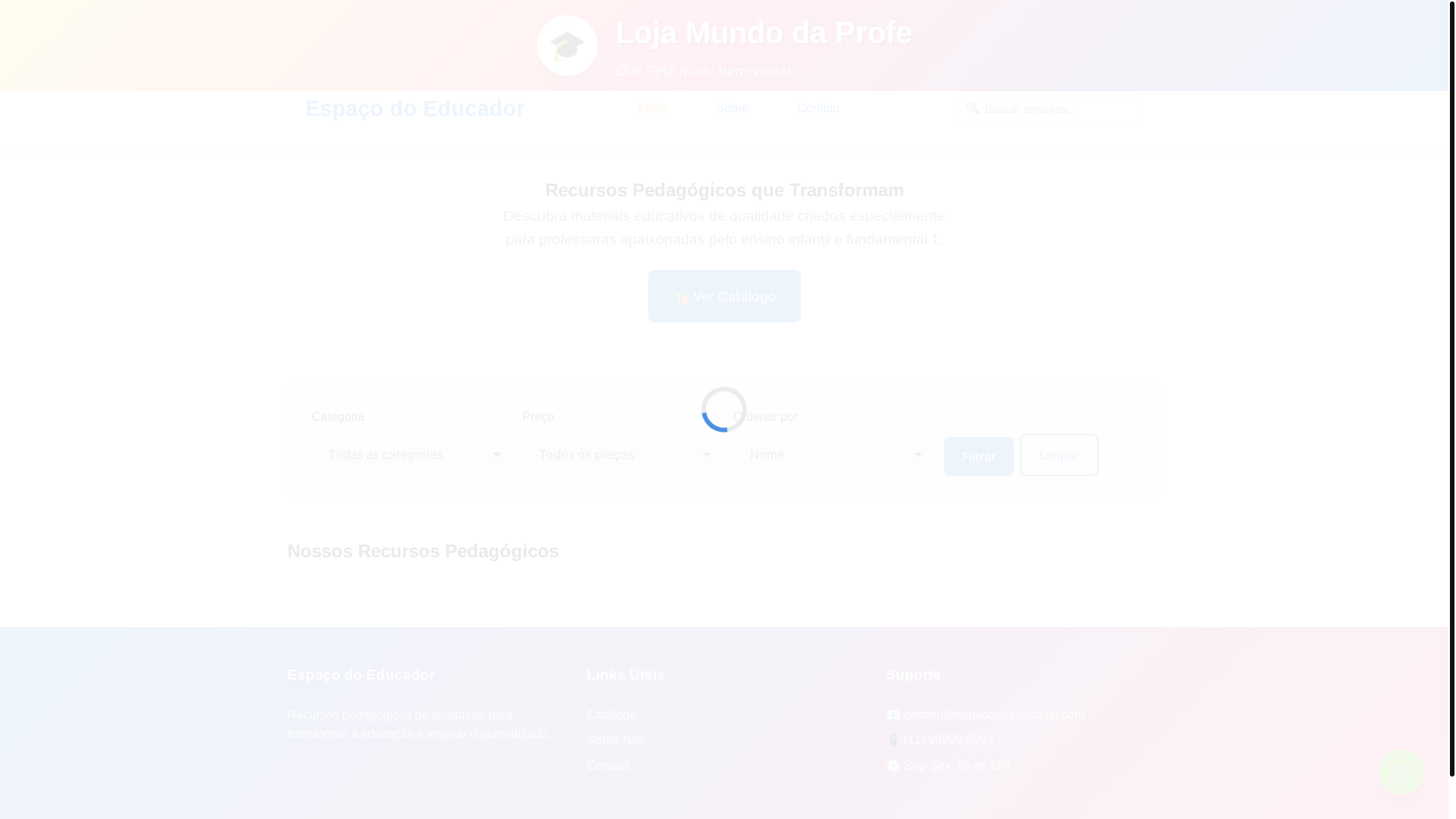 website screenshot of https://materiaisdaprofe.com.br/