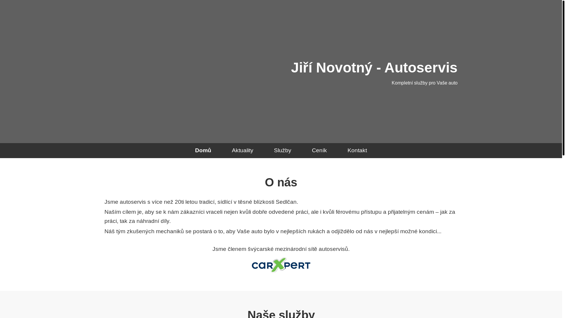 website screenshot of https://autoservis-sedlcany.cz/