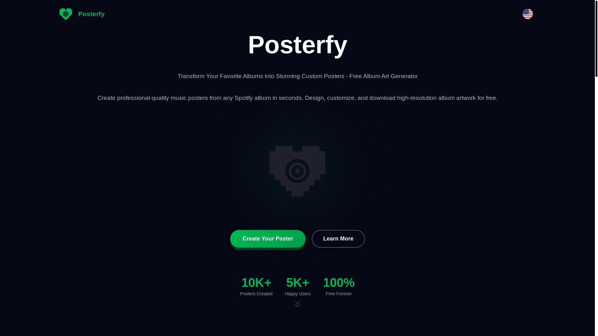 website screenshot of https://posterfy.art/