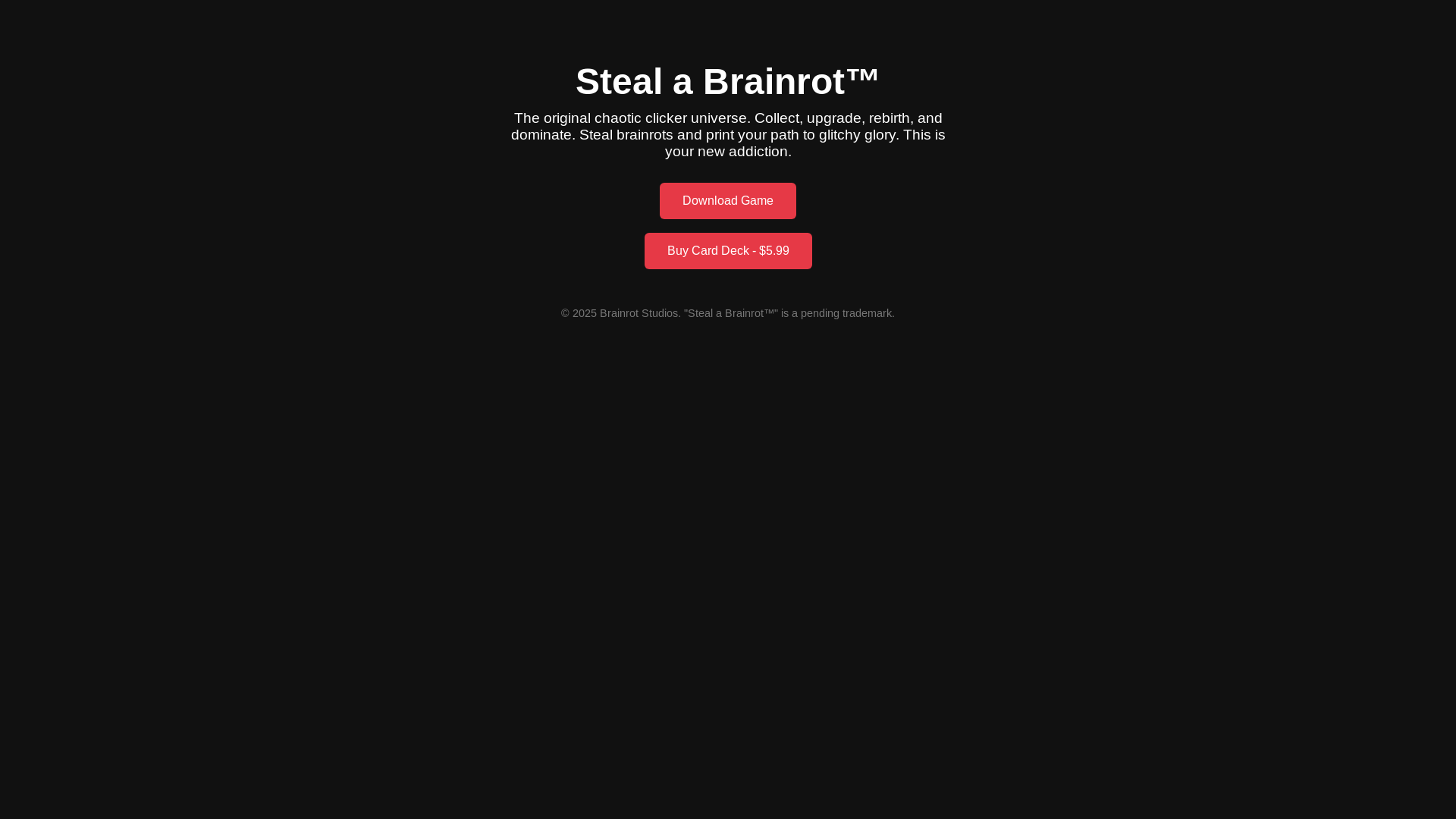 website screenshot of https://stealthebrainrot.com/