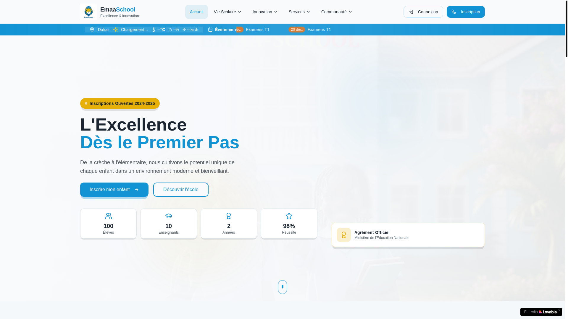 website screenshot of https://emaaschool.com/