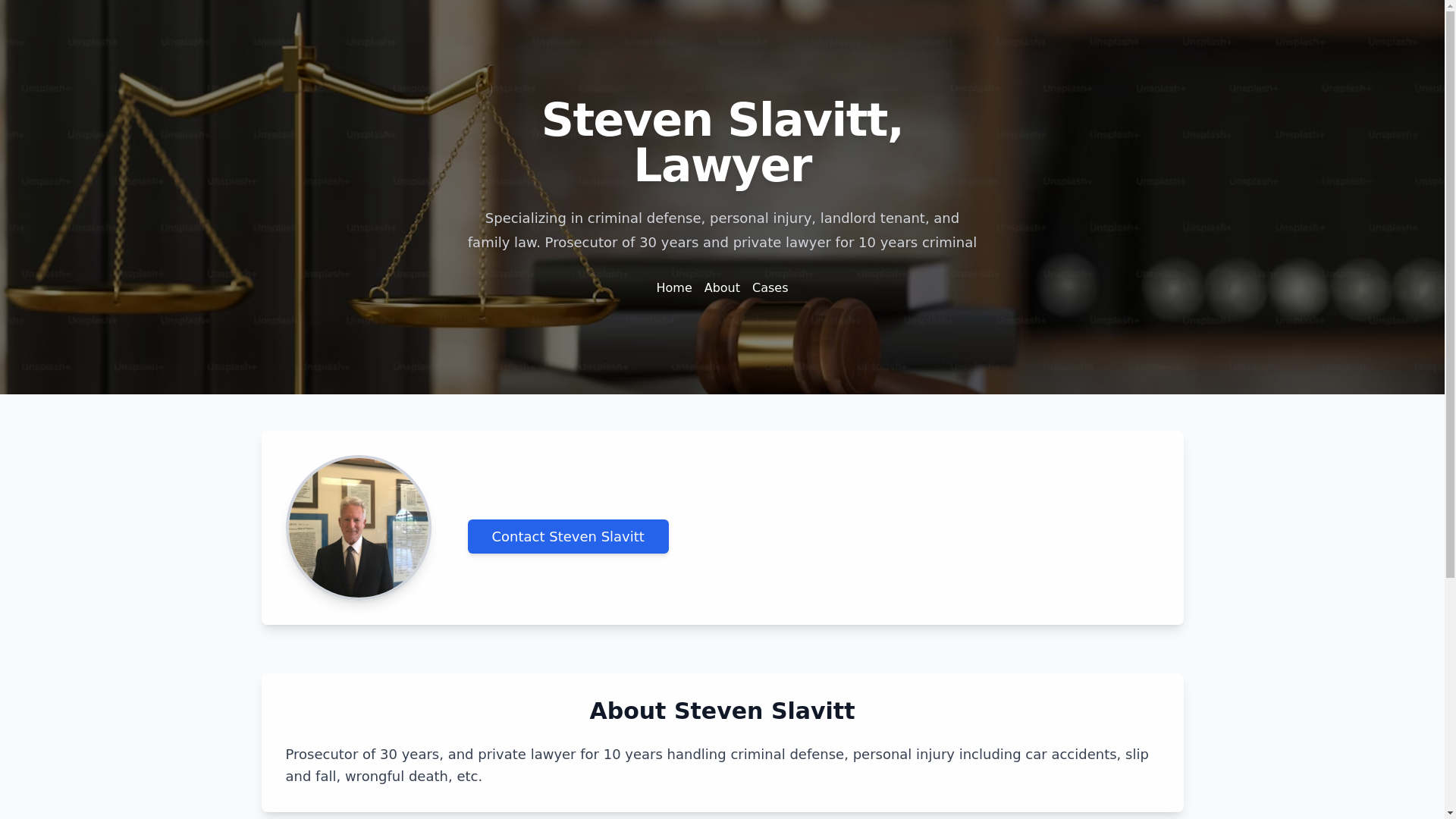 website screenshot of https://slavittlaw.com/