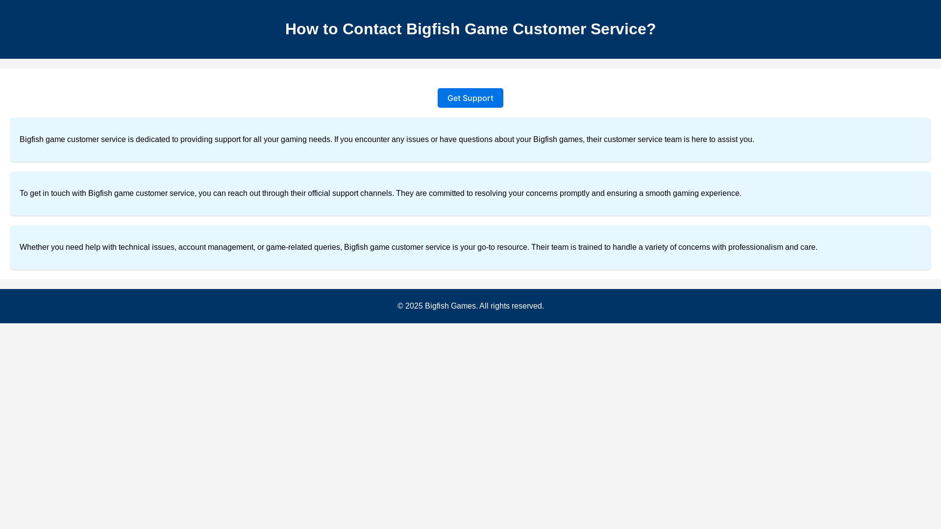 website screenshot of https://bigfishcustomerservice.pages.dev/