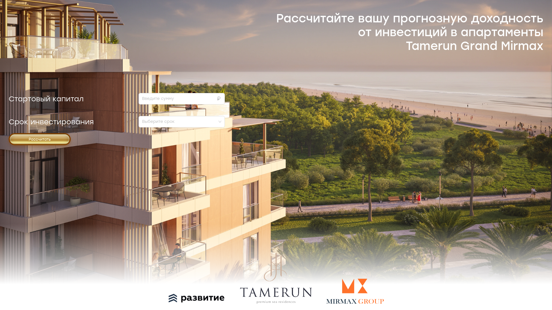 website screenshot of https://tamerun-invest.ru/