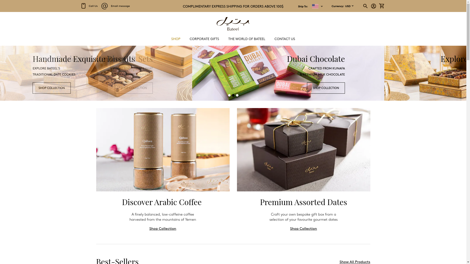 website screenshot of http://www.bateel.com/