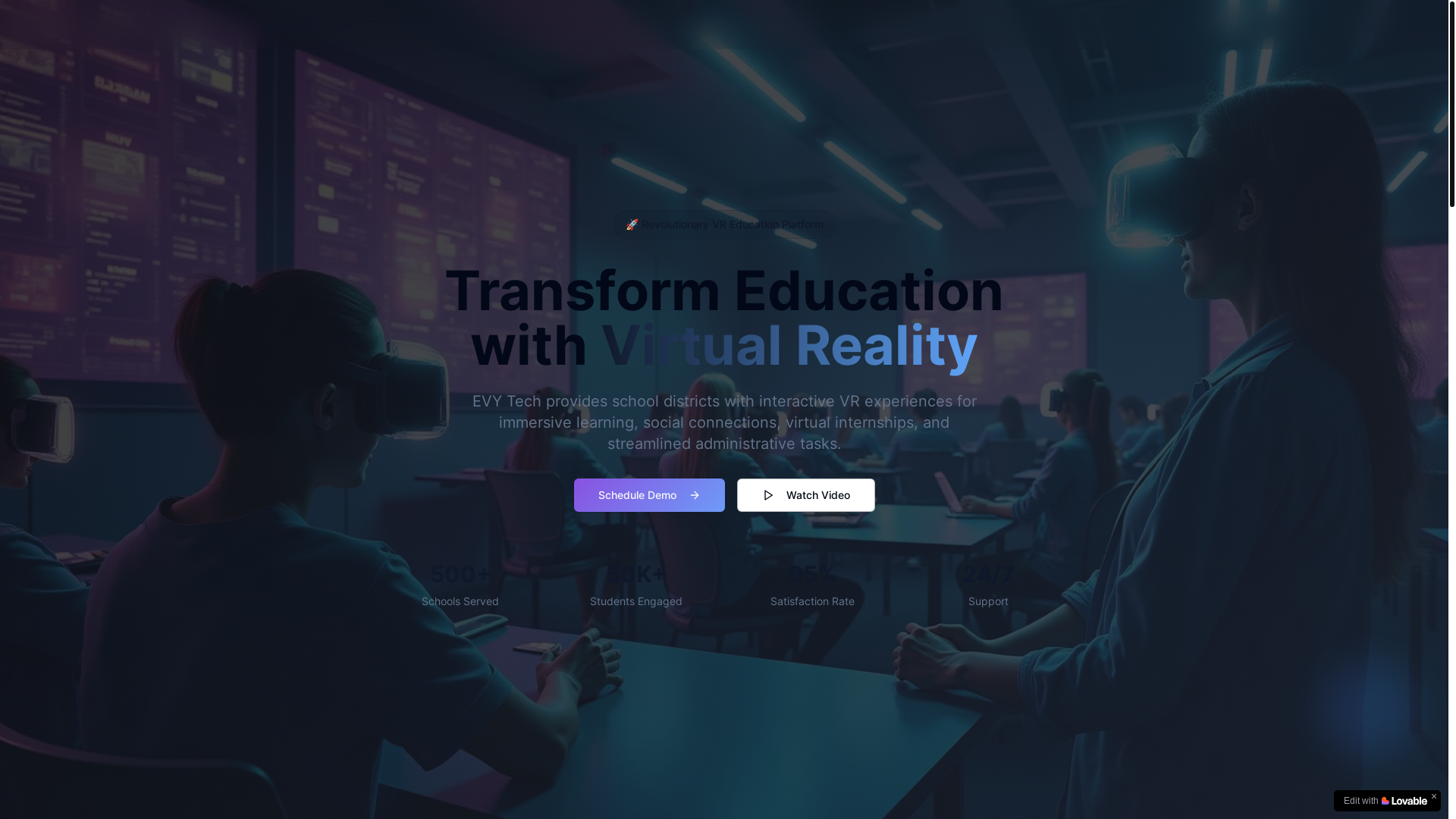 website screenshot of https://evytech.co/