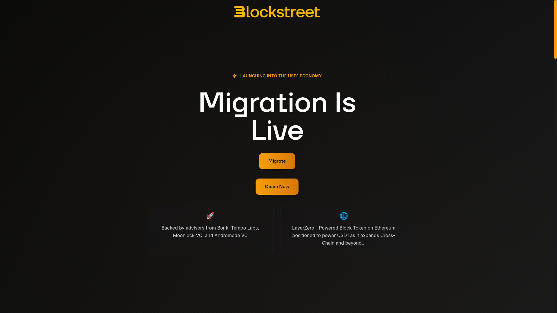 website screenshot of https://blockstreet-migration.pages.dev/