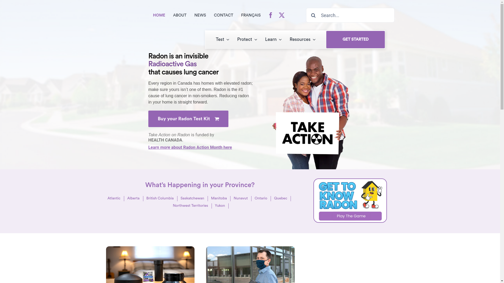 website screenshot of https://takeactiononradon.ca/