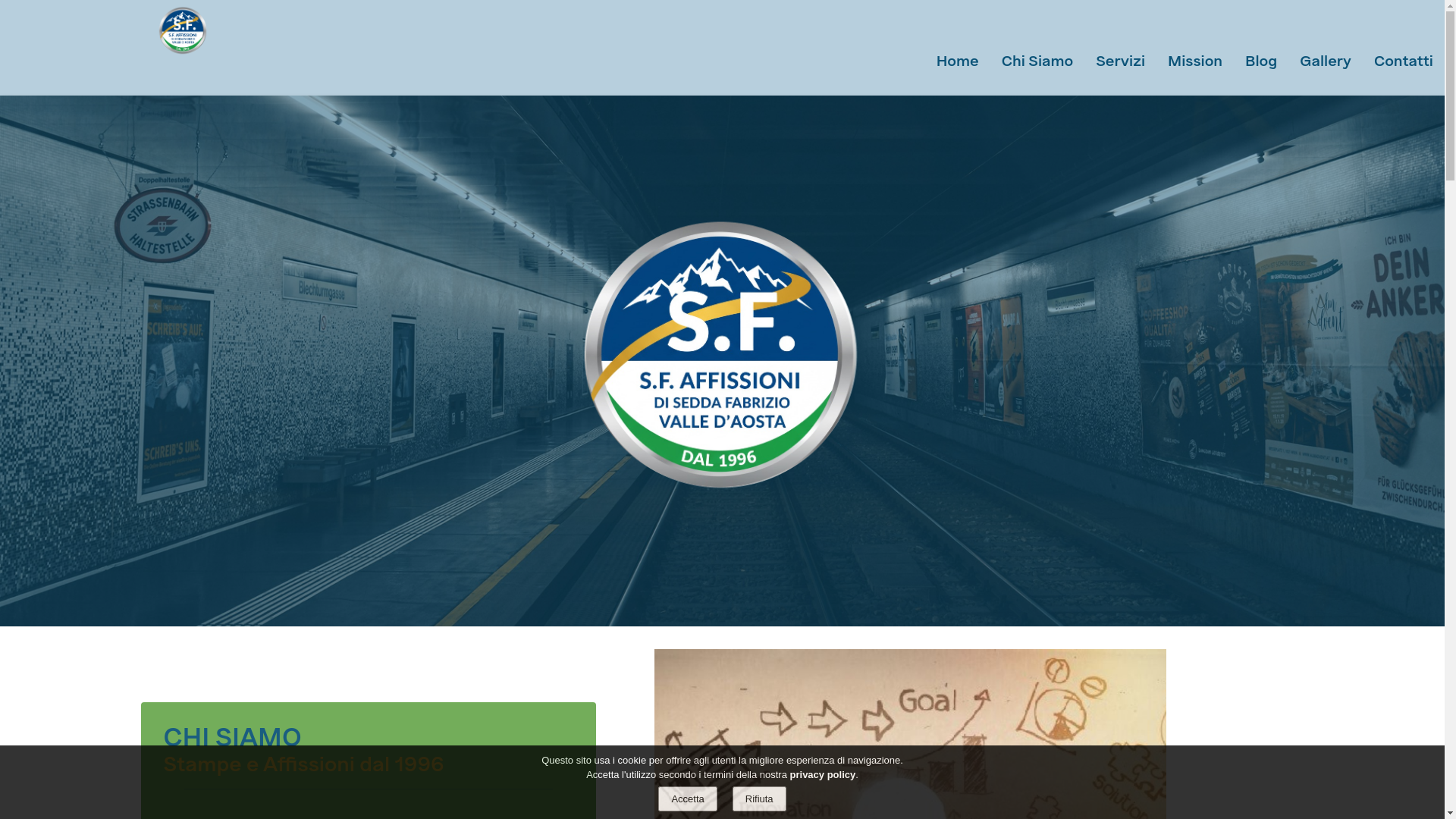 website screenshot of https://sf-affissioni.it/