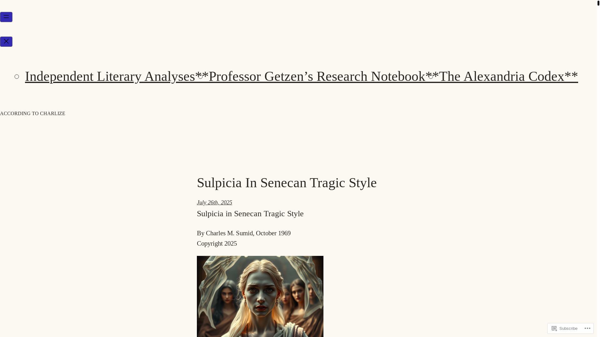 website screenshot of https://alexandriacodex.com/