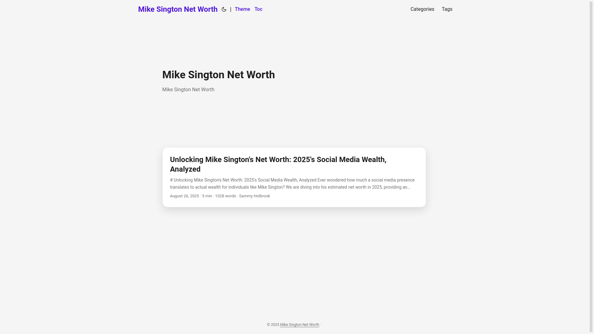 website screenshot of https://mike-sington-net-worth.pages.dev/