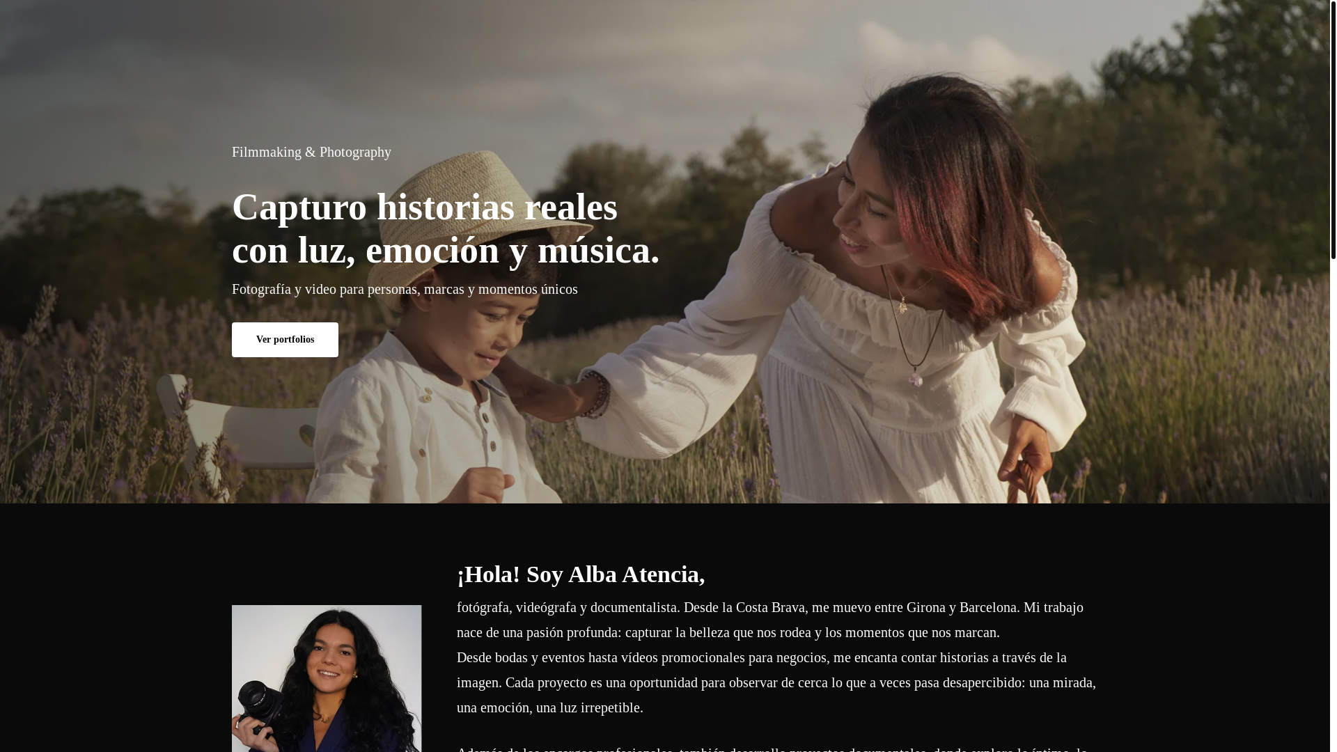 website screenshot of https://albaatenciafilm.com/