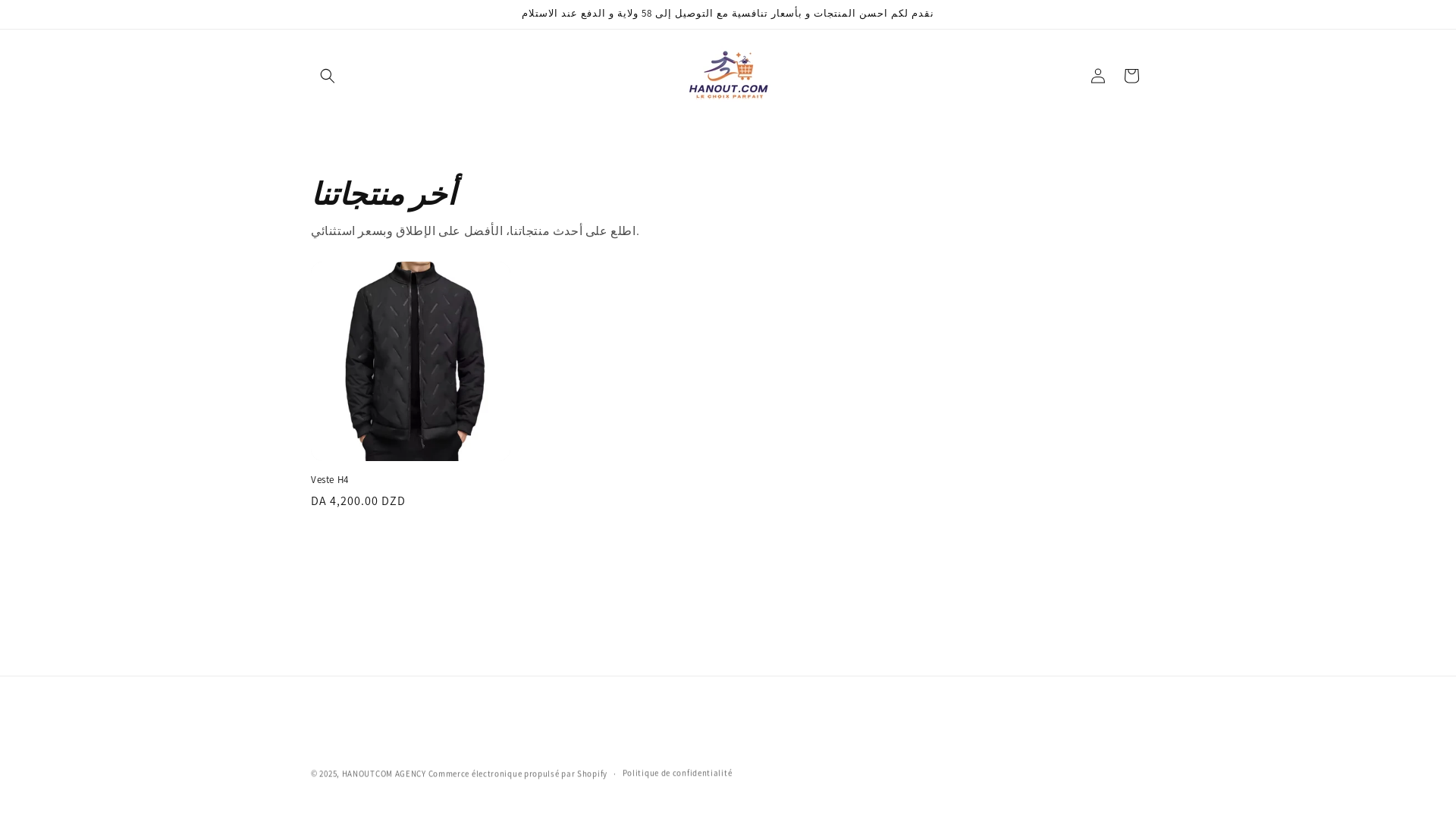 website screenshot of https://hanoutcomagency.store/