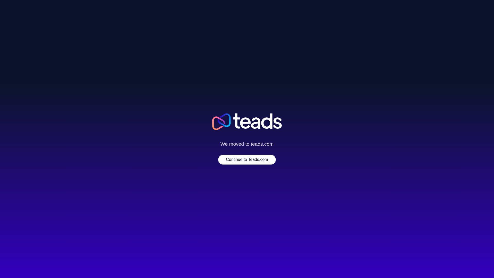 website screenshot of https://teads.tv/