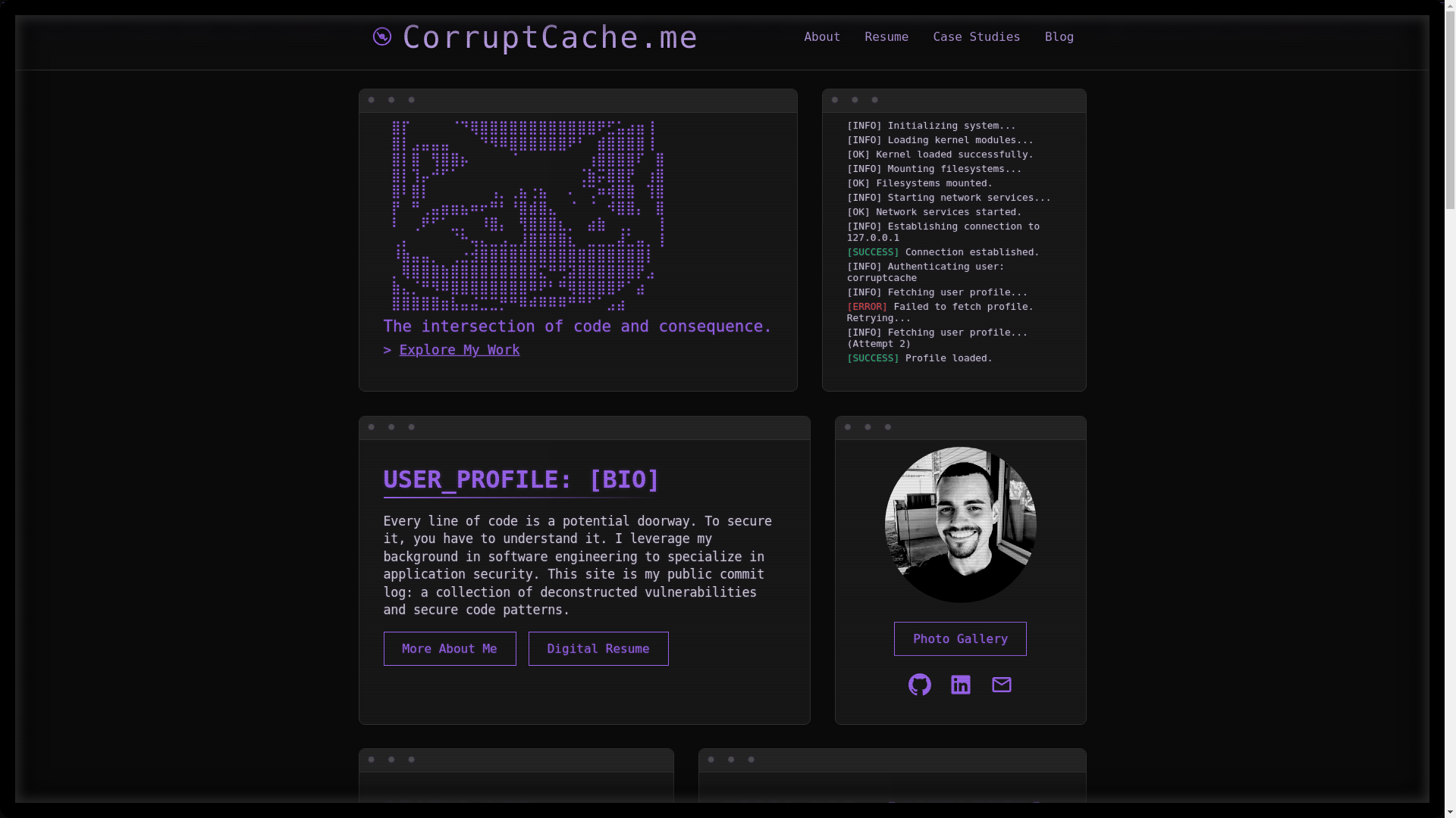 website screenshot of https://corruptcache.pages.dev/