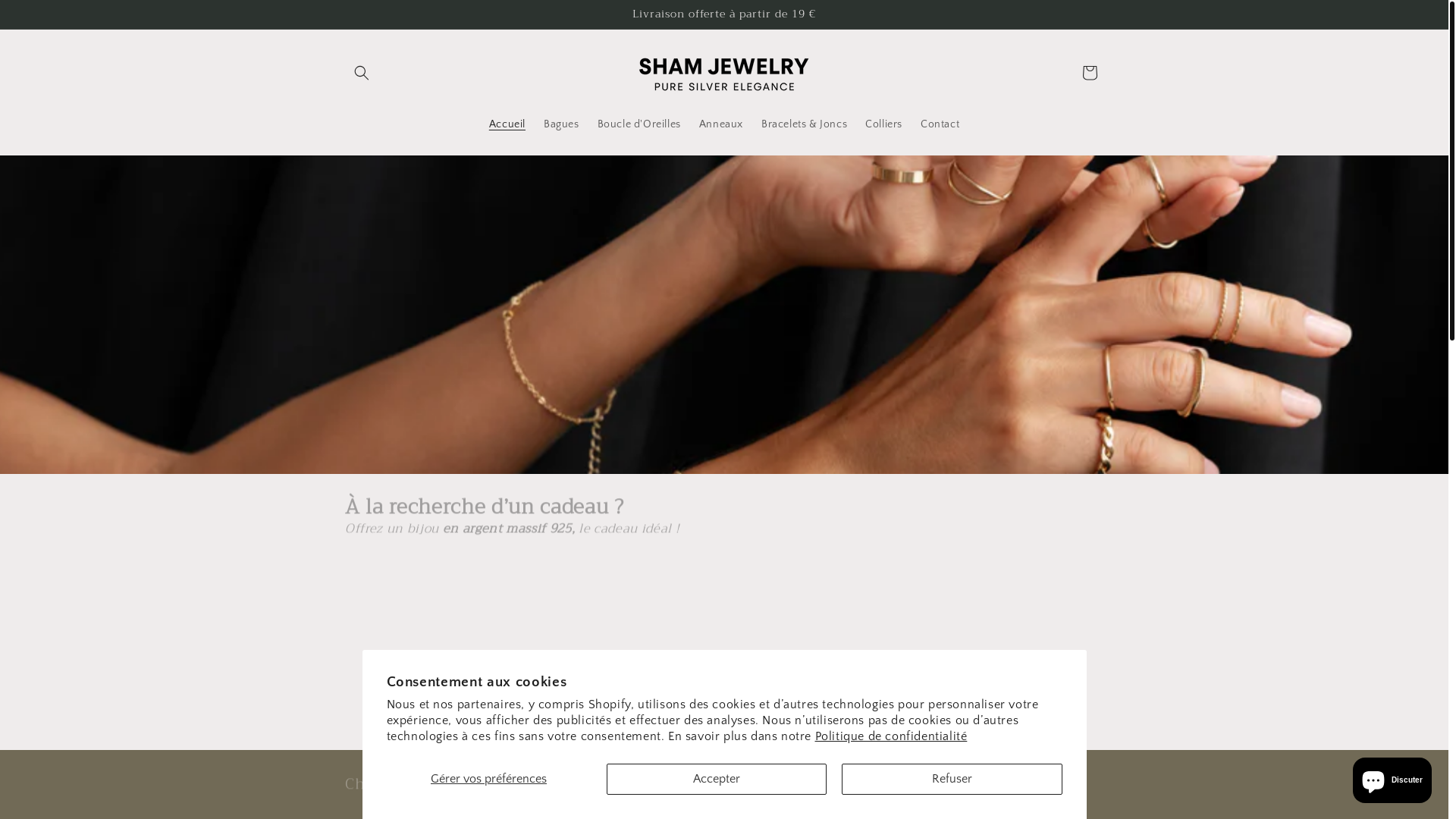 website screenshot of https://shamjewelry.fr/